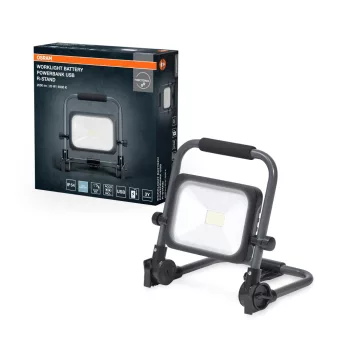   OSRAM Worklights mobil akkumulátoros LED munkalámpa, kültéri, fekete/szürke, 2000 lm, 20 W, 6500 K, alumínium, IP54, magasság: 276 mm, dimmelhető ( 4099854430510 )