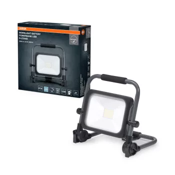   OSRAM Worklights mobil akkumulátoros LED munkalámpa, kültéri, fekete/szürke, 3000 lm, 30 W, 6500 K, alumínium, IP54, magasság: 292 mm, dimmelhető ( 4099854430534 )