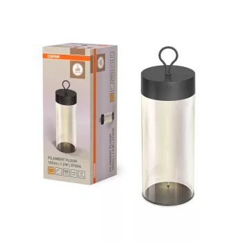   OSRAM Dekor filament LED álló lámpa, beltéri, sötétszürke, 100 lm, 1.2 W, 2700 K, PC, IP20, átmérő: 130 mm, magasság: 320 mm, dimmelhető ( 4099854440304 )