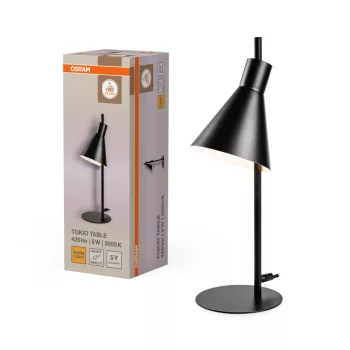   OSRAM Dekor Tokio LED asztali lámpa, beltéri, fekete, 260 lm, 5 W, 3000 K, acél, IP20, magasság: 440 mm ( 4099854440526 )