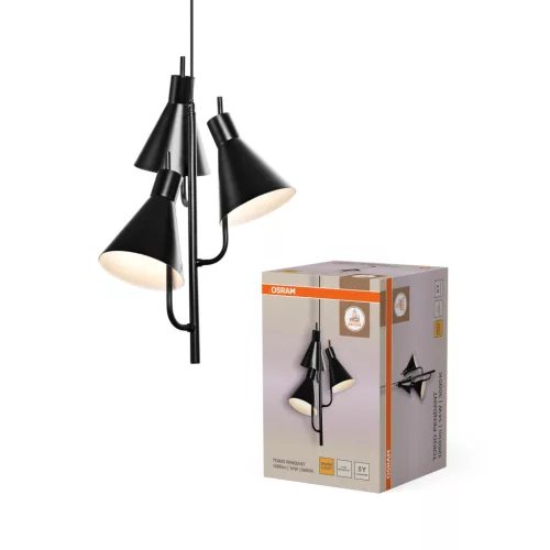 OSRAM Dekor Tokio LED függő lámpa, beltéri, fekete, 850 lm, 14 W, 3000 K, acél, IP20, hossz: 1500 mm ( 4099854440564 )