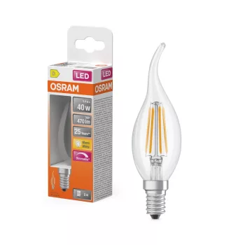 OSRAM Superstar dimmelhető LED gyertya izzó, átlátszó üveg, E14 foglalat, 3,4W, 2700K, 470lm