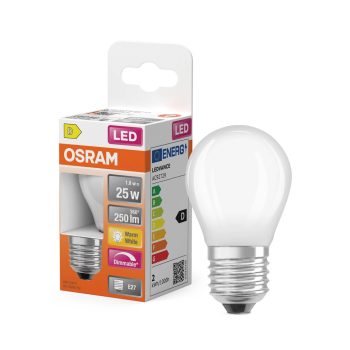 OSRAM Superstar dimmelhető LED kisgömb izzó, matt búra, E27 foglalat, 1,8W, 250lm, 2700K meleg fehér