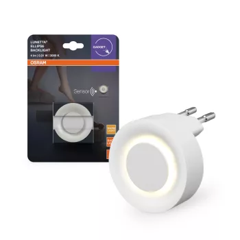   OSRAM LUNETTA® Backlight Ellipse konnektoros éjszakai lámpa, beltéri, fehér, 4 lm, 0,31 W, 3000 K, (PC), IP20, hossz: 58,4 mm, magasság: 60 mm ( 4099854444333 )