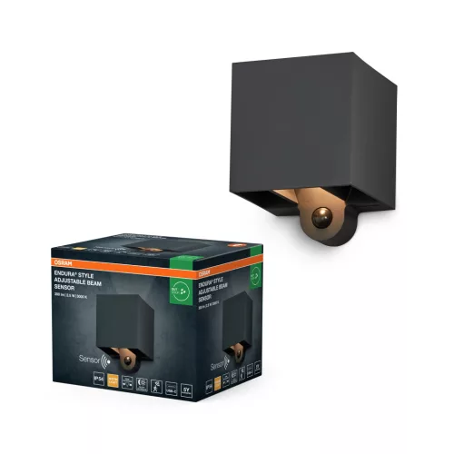 OSRAM ENDURA® USB-tölthető állítható fényszögű LED mennyezeti lámpa mozgásérzékelővel, kültéri, sötétszürke, 180 lm, 2,5 W, 3000 K, ABS, IP54, hossz: 126 mm ( 4099854444357 )