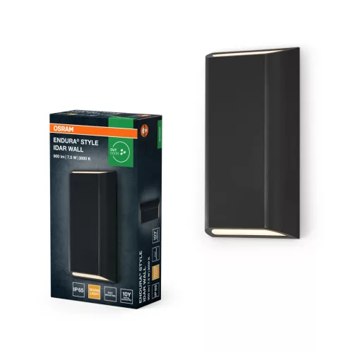 OSRAM ENDURA® Idar LED oldalfali lámpa, kültéri, sötétszürke, 340 lm, 7,5 W, 3000 K, (PC), IP65, hossz: 220 mm ( 4099854444470 )