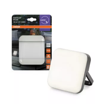   OSRAM NIGHTLUX® Solar napelemes LED kerítés- / lépcsővilágító, kültéri, szürke, 100 lm, 2 W, 4000 K, (PC), IP54, magasság: 90 mm, dimmelhető ( 4099854444517 )