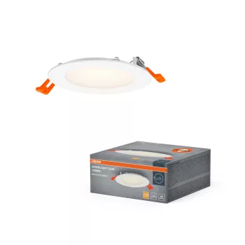   OSRAM keskeny beépíthető LED spot és downlight, beltéri, fehér, 550 lm, 8 W, 3000 K, PP és PA, IP20, átmérő: 120 mm ( 4099854444852 )