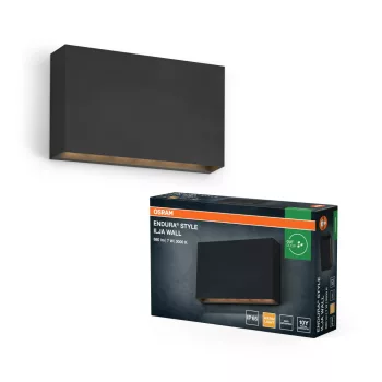   OSRAM ENDURA® Ilja LED oldalfali lámpa, kültéri, sötétszürke, 330 lm, 7 W, 3000 K, (PC), IP65, hossz: 200 mm ( 4099854444920 )