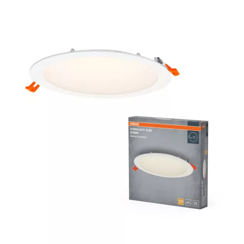 OSRAM keskeny beépíthető LED spot és downlight, beltéri, fehér, 2000 lm, 22 W, 3000 K, PP és PA, IP20, átmérő: 225 mm ( 4099854444968 )
