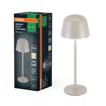 OSRAM Endura Style Table USB asztali lámpa, bézs, 2,5W 200lm 2700/4000/6500K, IP54, dimmelhető, akku