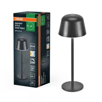OSRAM Endura Style Table USB asztali lámpa, sötétszürke, 2,5W 200lm 2700/4000/6500K, IP54, dimmelhető