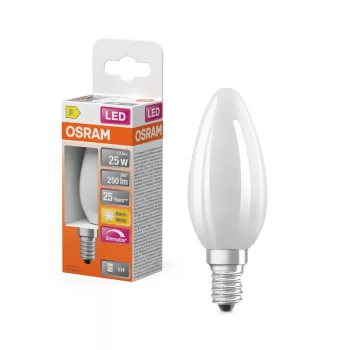 OSRAM Superstar dimmelhető LED izzó gyertya forma, matt búra, E14, 1,8W, 250lm, 2700K meleg fehér