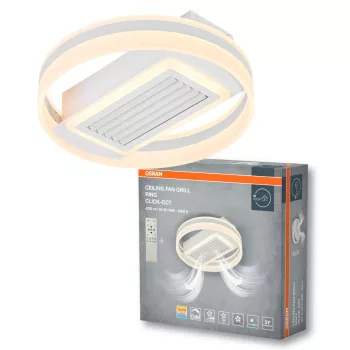   OSRAM Kerek rácsos LED mennyezeti ventilátoros lámpa, beltéri, fehér, 3100 lm, 55 W, 3000–6500 K, acél és műanyag, IP20, hossz: 135 mm, magasság: 500 mm, dimmelhető ( 4099854445552 )