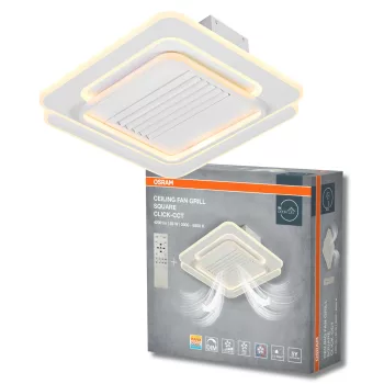   OSRAM négyszögletes rácsos LED mennyezeti ventilátoros lámpa, beltéri, fehér, 3100 lm, 55 W, 3000–6500 K, fém, IP20, hossz: 553 mm, dimmelhető ( 4099854445613 )