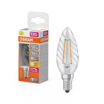 OSRAM Superstar dimmelhető LED gyertya izzó, átlátszó üveg, E14 foglalat, 1,8W, 2700K, 250lm