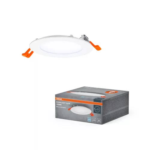 OSRAM keskeny beépíthető LED spot és downlight, beltéri, fehér, 550 lm, 8 W, 6500 K, PP és PA, IP20, átmérő: 120 mm ( 4099854445774 )