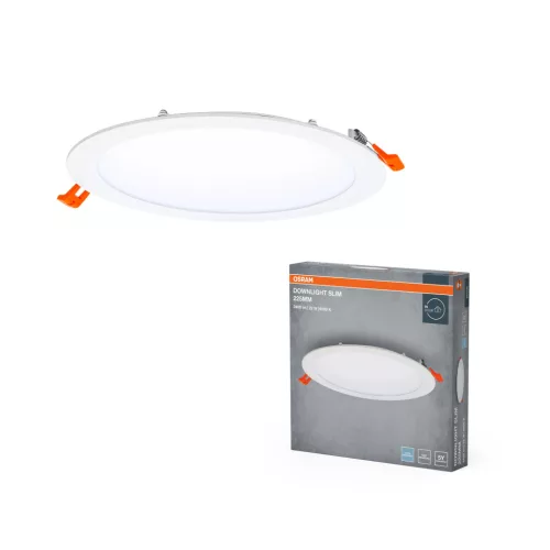 OSRAM keskeny beépíthető LED spot és downlight, beltéri, fehér, 2000 lm, 22 W, 6500 K, PP és PA, IP20, átmérő: 225 mm ( 4099854445804 )