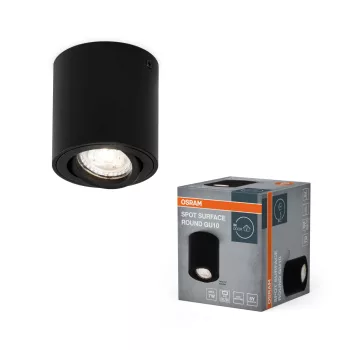   OSRAM Surface mennyezeti / fali állítható spot lámpa 1 fejes, beltéri, fekete, GU10, alumínium, IP20, átmérő: 80 mm ( 4099854445965 )