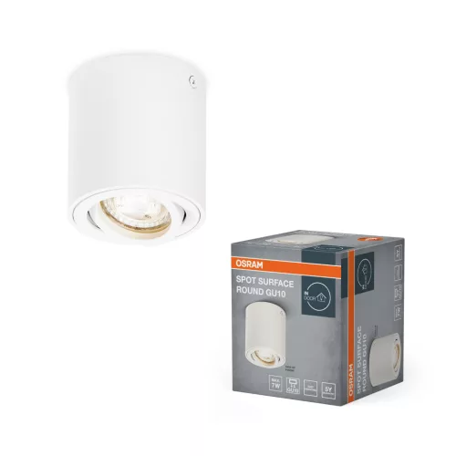 OSRAM Surface mennyezeti / fali állítható spot lámpa 1 fejes, beltéri, fehér, GU10, alumínium, IP20, átmérő: 80 mm ( 4099854446009 )