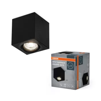   OSRAM Surface mennyezeti / fali állítható spot lámpa 1 fejes, beltéri, fekete, GU10, alumínium, IP20, méret: 80 × 80 mm ( 4099854446023 )