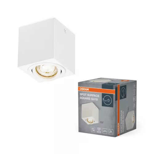 OSRAM Surface mennyezeti / fali állítható spot lámpa 1 fejes, beltéri, fehér, GU10, alumínium, IP20, méret: 80 × 80 mm ( 4099854446054 )