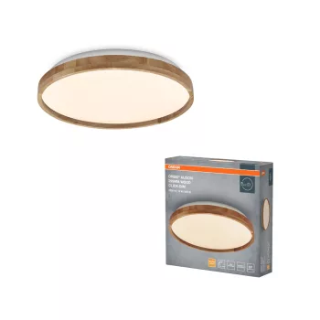   OSRAM Orbis Alison kerek LED oldalfali lámpa, beltéri, fa dekor, 1000 lm, 16 W, 3000 K, fém és fa, IP20, átmérő: 295 mm, magasság: 60 mm, kattintásos dimmelhető ( 4099854446160 )
