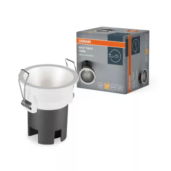   OSRAM beépíthető LED spot lámpa, beltéri, ezüst, fehér, 400 lm, 5 W, 3000 K, alumínium és PC, IP20, átmérő: 70 mm ( 4099854446214 )