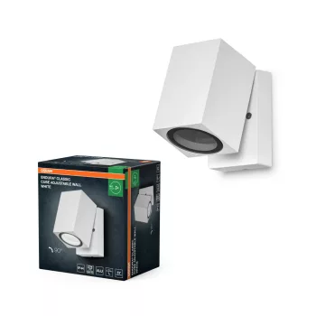   OSRAM ENDURA® állítható kocka oldalfali lámpa, kültéri, fehér, GU10, alumínium, IP44, hossz: 100 mm ( 4099854446290 )
