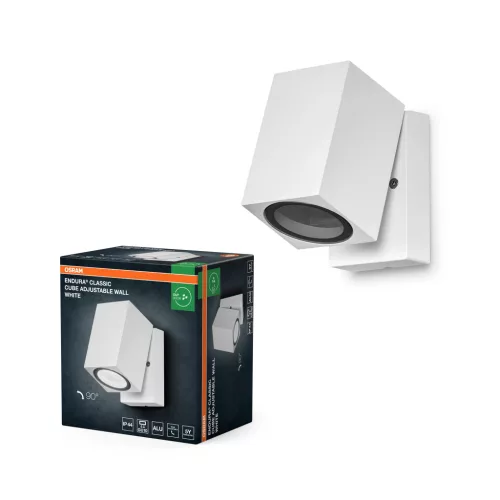 OSRAM ENDURA® állítható kocka oldalfali lámpa, kültéri, fehér, GU10, alumínium, IP44, hossz: 100 mm ( 4099854446290 )