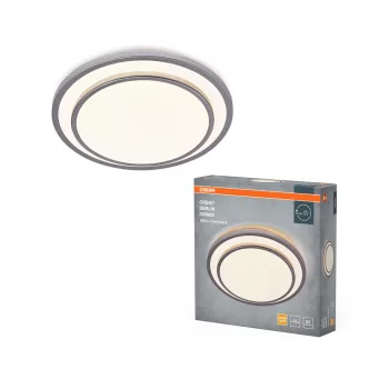   OSRAM Orbis Berlin kerek LED mennyezeti lámpa, beltéri, ezüst, 1000 lm, 16 W, 3000 K, fém, IP20, átmérő: 293 mm, magasság: 65 mm ( 4099854446399 )