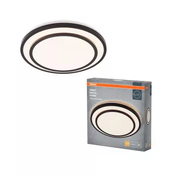   OSRAM Orbis Berlin kerek LED mennyezeti lámpa, beltéri, fekete, 1450 lm, 24 W, 3000 K, fém, IP20, átmérő: 390 mm, magasság: 78 mm ( 4099854446412 )