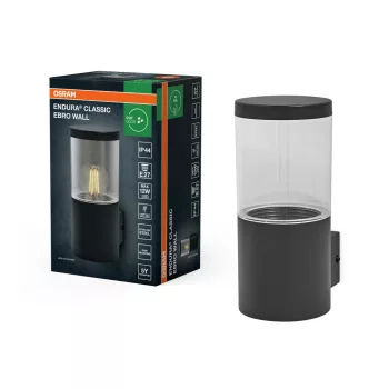   OSRAM ENDURA® Ebro oldalfali lámpa, kültéri, sötétszürke, E27, acél, IP44, hossz: 230 mm ( 4099854446535 )