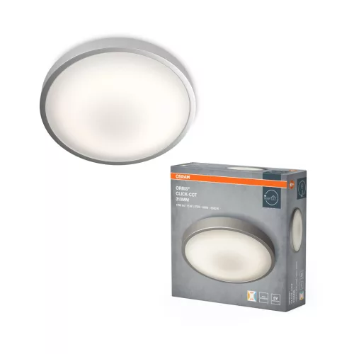 OSRAM Orbis kerek LED mennyezeti lámpa és fényerővel, beltéri, fehér, 1000 lm, 15 W, 2700 K / 4000 K / 6500 K, alumínium, IP20, átmérő: 310 mm, magasság: 80 mm, dimmelhető ( 4099854446870 )