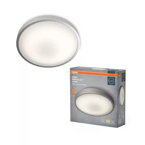 OSRAM Orbis kerek LED mennyezeti lámpa és fényerővel, beltéri, fehér, 1000 lm, 17 W, 2700–6500 K, alumínium, IP20, átmérő: 310 mm, magasság: 80 mm, távirányítóval dimmelhető ( 4099854446894 )
