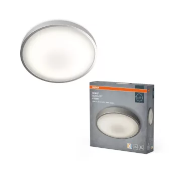   OSRAM Orbis kerek LED mennyezeti lámpa és fényerővel, beltéri, fehér, 1800 lm, 24 W, 2700 K / 4000 K / 6500 K, alumínium, IP20, átmérő: 410 mm, magasság: 80 mm, dimmelhető ( 4099854446917 )
