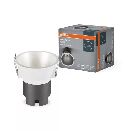 OSRAM beépíthető LED spot lámpa, beltéri, ezüst, fehér, 800 lm, 10 W, 4000 K, alumínium és PC, IP20, átmérő: 93 mm ( 4099854447099 )