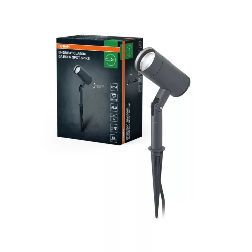 OSRAM ENDURA® kerti földbeszúrható spot lámpa, kültéri, sötétszürke, GU10, rozsdamentes acél, IP44, magasság: 415 mm ( 4099854447204 )