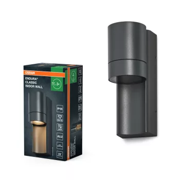  OSRAM ENDURA® Isidor oldalfali lámpa, kültéri, sötétszürke, GU10, alumínium, IP65, hossz: 170 mm ( 4099854447327 )