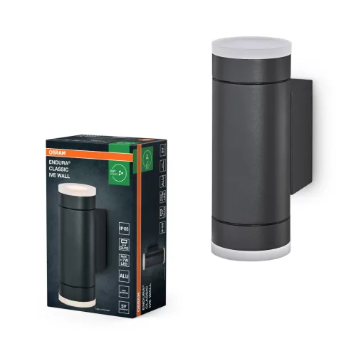 OSRAM ENDURA® Ive oldalfali lámpa, kültéri, sötétszürke, GU10, alumínium, IP65, hossz: 176 mm ( 4099854447372 )