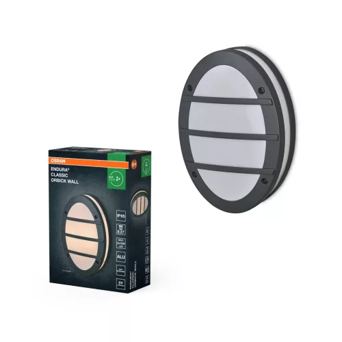 OSRAM ENDURA® Orbick oldalfali lámpa, kültéri, sötétszürke, E27, alumínium, IP65, hossz: 290 mm ( 4099854447525 )