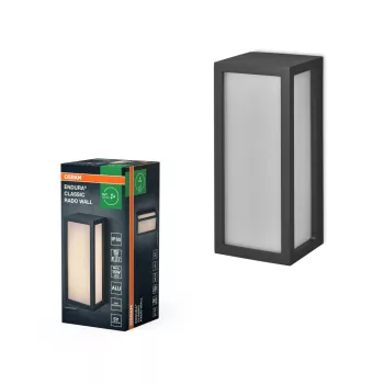  OSRAM ENDURA® Rado oldalfali lámpa, kültéri, sötétszürke, E27, alumínium, IP65, hossz: 250 mm ( 4099854447563 )