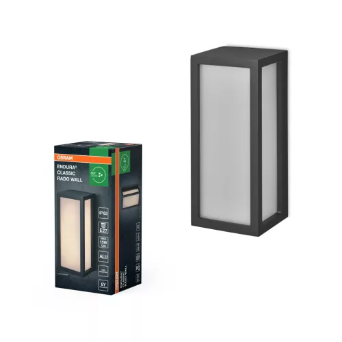 OSRAM ENDURA® Rado oldalfali lámpa, kültéri, sötétszürke, E27, alumínium, IP65, hossz: 250 mm ( 4099854447563 )
