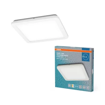   OSRAM Orbis Disc fürdőszobai LED mennyezeti lámpa, beltéri / fedett kültéri, fehér, 1800 lm, 22 W, 3000 K / 4000 K, (PC) és ABS, IP44, méret: 300 × 300 mm, kapcsolós színhőmérséklet ( 4099854447648 )