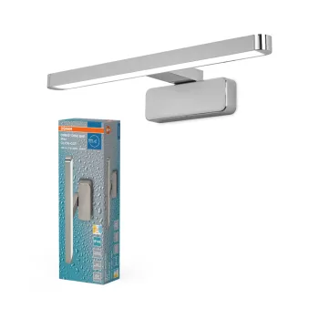   OSRAM Orbis Disc Bar fürdőszobai tükörmegvilágító LED lámpa, beltéri / fedett kültéri, króm, 380 lm, 7 W, 3000 K / 4000 K, alumínium, IP44, magasság: 400 mm, kapcsolós színhőmérséklet ( 4099854447686 )