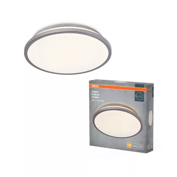   OSRAM Orbis Dublin kerek LED mennyezeti lámpa, beltéri, ezüst, 1100 lm, 16 W, 3000 K, fém, IP20, átmérő: 295 mm, magasság: 60 mm ( 4099854447709 )
