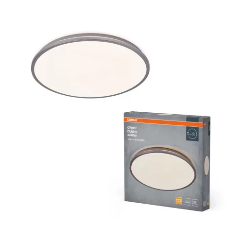 OSRAM Orbis Dublin kerek LED mennyezeti lámpa, beltéri, ezüst, 2800 lm, 36 W, 3000 K, fém, IP20, átmérő: 487 mm, magasság: 78 mm ( 4099854447761 )
