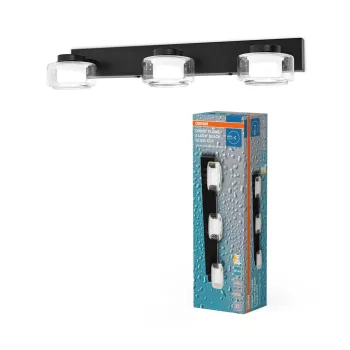   OSRAM Orbis Flame fürdőszobai LED oldalfali lámpa, beltéri / fedett kültéri, fekete, 1050 lm, 16,5 W, 3000 K / 4000 K, fém és üveg, IP44, hossz: 500 mm, kapcsolós színhőmérséklet ( 4099854447884 )