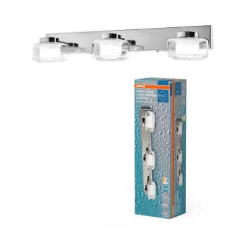   OSRAM Orbis Flame fürdőszobai LED oldalfali lámpa, beltéri / fedett kültéri, króm, 1050 lm, 16,5 W, 3000 K / 4000 K, fém és üveg, IP44, hossz: 500 mm, kapcsolós színhőmérséklet ( 4099854447907 )