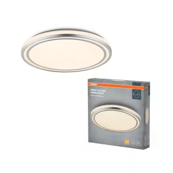   OSRAM Orbis Helman kerek LED oldalfali lámpa, beltéri, ezüst, 1500 lm, 24 W, 3000 K, fém, IP20, átmérő: 390 mm, magasság: 65 mm ( 4099854448089 )